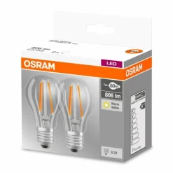 Luminaires Osram Lot de 2 Osram LED E27 6 Watt 2700 Kelvin 806 Lumen