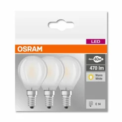 Luminaires Osram Lot de 3 Osram LED E14 4,5 Watt 2700 Kelvin 470 Lumen