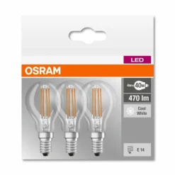 Luminaires Osram Lot de 3 Osram LED E14 4 Watt 4000 Kelvin 470 Lumen