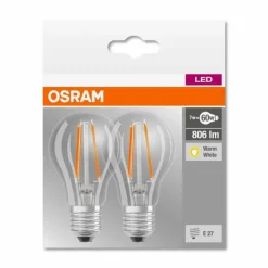 Luminaires Osram Lot de 2 Osram LED E27 6 Watt 2700 Kelvin 806 Lumen
