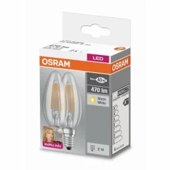 Luminaires Osram Lot de 2 Osram LED E14 4 Watt 2700 Kelvin 470 Lumen