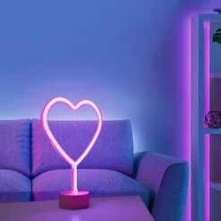 Luminaires Leuchten Direkt Luminaire déco Leuchten-Direkt NEON-HERZ LED Rose, 1 lumière* Éclairage Led
