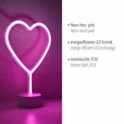 Luminaires Leuchten Direkt Luminaire déco Leuchten-Direkt NEON-HERZ LED Rose, 1 lumière* Éclairage Led