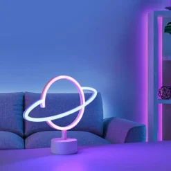 Luminaires Leuchten Direkt Luminaire déco Leuchten-Direkt NEON-SATURN LED Blanc, 1 lumière* Éclairage Led