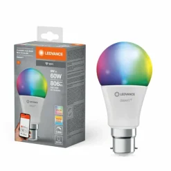 Luminaires Ledvance B22d 9 Watt RGB (couleurs réglables) dimmable 806 Lumen