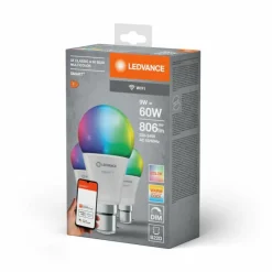 Luminaires Ledvance B22d 9 Watt RGB (couleurs réglables) dimmable 806 Lumen