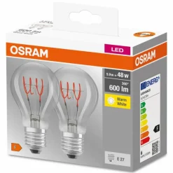 Luminaires Osram E27 5.9 Watt blanc chaud 600 Lumen