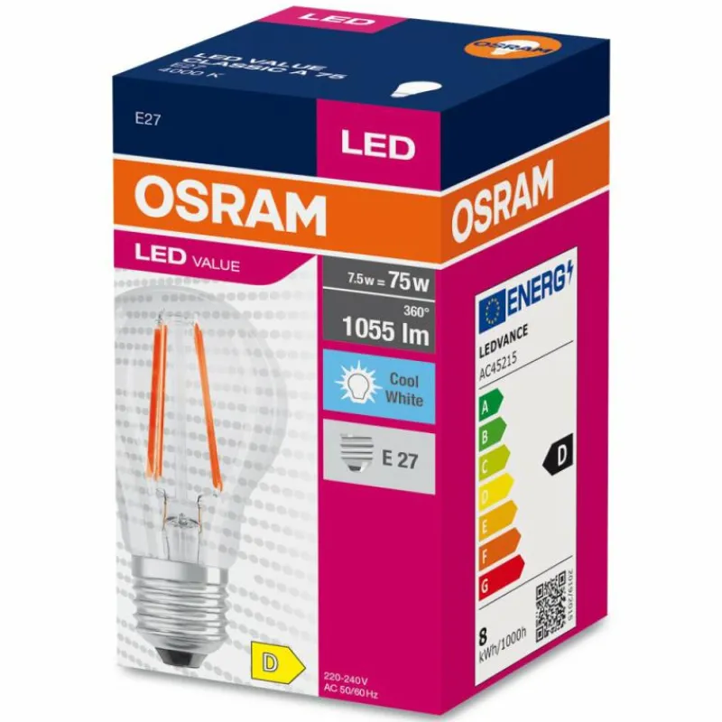 Luminaires Osram E27 7.5 Watt blanc neutre 1055 Lumen