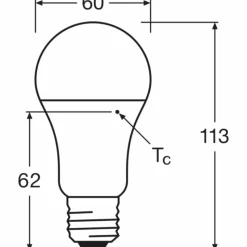 Luminaires Osram E27 10 Watt blanc chaud 1055 Lumen