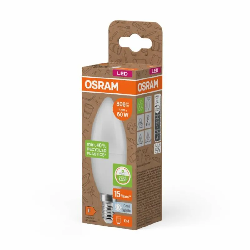 Luminaires Osram E14 7.5 Watt blanc neutre 806 Lumen