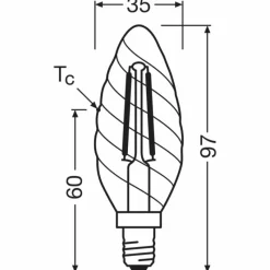 Luminaires Osram E14 2.8 Watt blanc chaud dimmable 250 Lumen