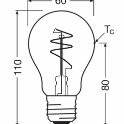 Luminaires Osram E27 4.9 Watt blanc chaud 470 Lumen