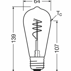 Luminaires Osram E27 3.4 Watt blanc chaud 470 Lumen