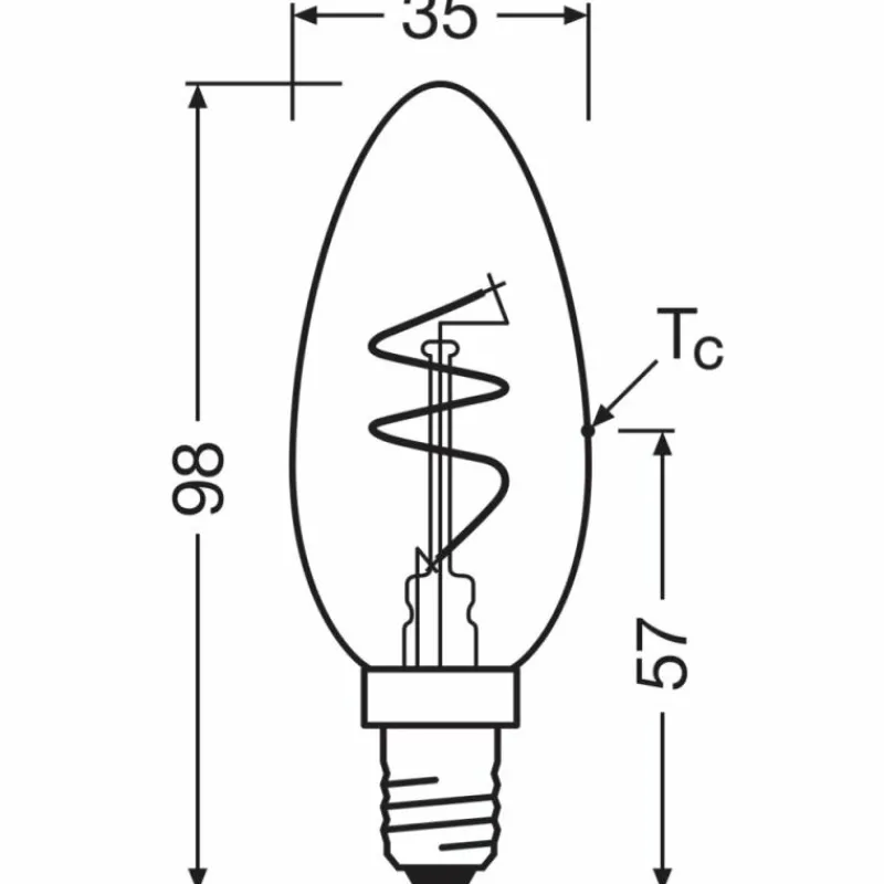 Luminaires Osram E14 3.5 Watt blanc chaud dimmable 300 Lumen