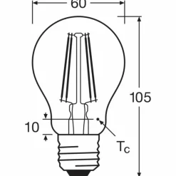 Luminaires Osram E27 LED 6.5 Watt blanc chaud 806 Lumen