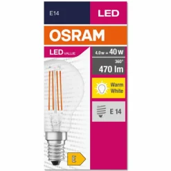 Luminaires Osram E14 LED 4 Watt blanc chaud 470 Lumen