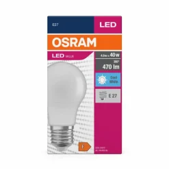 Luminaires Osram E27 LED 4.9 Watt blanc neutre 470 Lumen