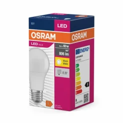 Luminaires Osram E27 LED 8.5 Watt blanc chaud 806 Lumen