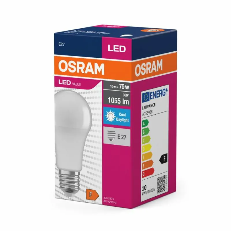 Luminaires Osram E27 LED 10 Watt blanc lumière du jour 1055 Lumen