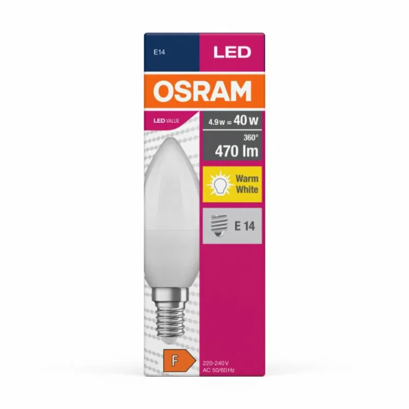 Luminaires Osram E14 LED 4.9 Watt blanc chaud 470 Lumen