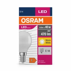Luminaires Osram E14 LED 4.9 Watt blanc chaud 470 Lumen