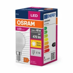 Luminaires Osram E14 LED 4.9 Watt blanc chaud 470 Lumen