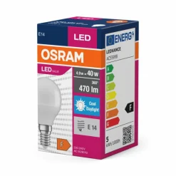 Luminaires Osram E14 LED 4.9 Watt blanc lumière du jour 470 Lumen