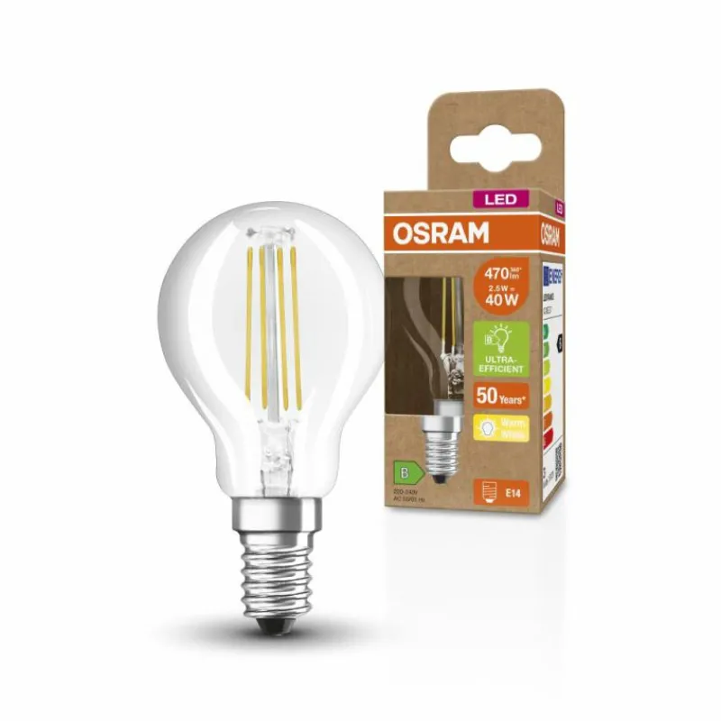 Luminaires Osram E14 LED 2.5 Watt blanc chaud 470 Lumen