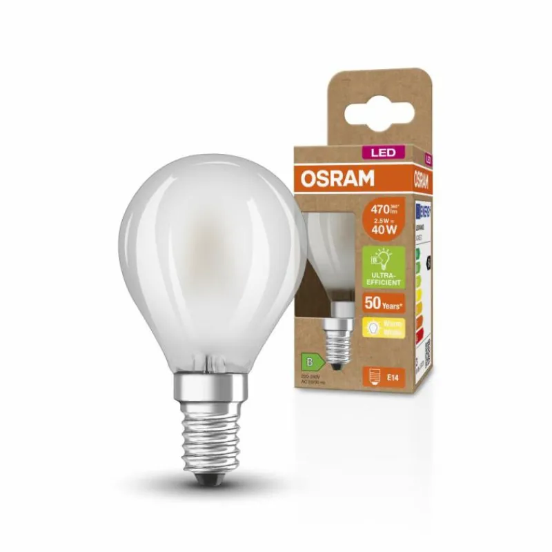 Luminaires Osram E14 LED 2.5 Watt blanc chaud 470 Lumen