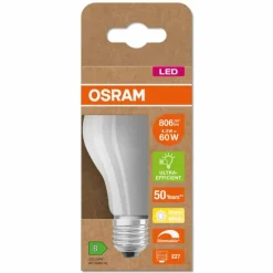 Luminaires Osram E27 LED 4.3 Watt blanc chaud dimmable 806 Lumen