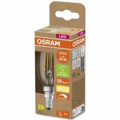 Luminaires Osram E14 LED 2.9 Watt blanc chaud dimmable 470 Lumen