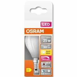 Luminaires Osram E14 LED 2.2 Watt blanc chaud dimmable 300 Lumen