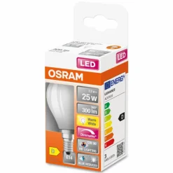Luminaires Osram E14 LED 2.2 Watt blanc chaud dimmable 300 Lumen