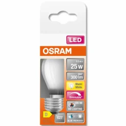 Luminaires Osram E27 LED 2.2 Watt blanc chaud dimmable 300 Lumen