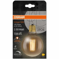 Luminaires Osram E27 LED 6.5 Watt blanc chaud dimmable 725 Lumen