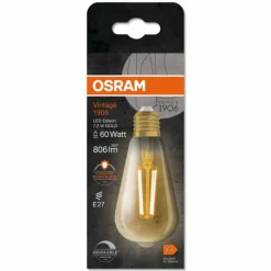 Luminaires Osram E27 LED 7.2 Watt blanc chaud dimmable 806 Lumen