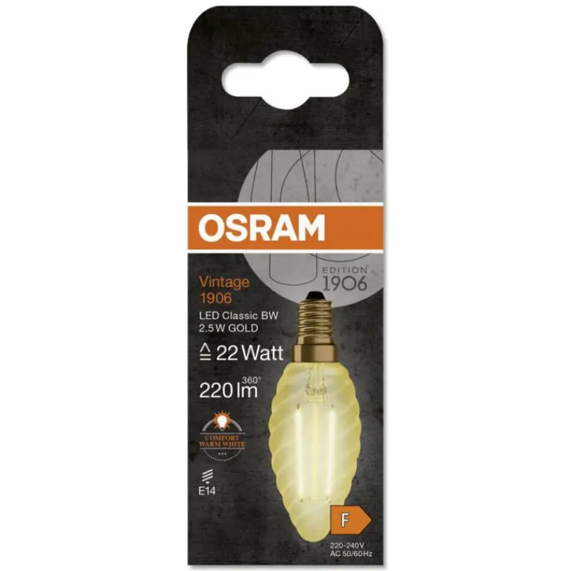 Luminaires Osram E14 LED 2.5 Watt blanc chaud 220 Lumen