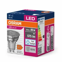 Luminaires Osram GU10 LED 6.9 Watt blanc lumière du jour 575 Lumen