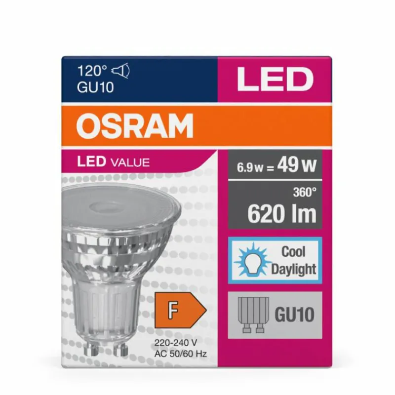 Luminaires Osram GU10 LED 6.9 Watt blanc lumière du jour 620 Lumen