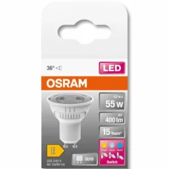 Luminaires Osram GU10 LED 4.2 Watt blanc chaud 400 Lumen