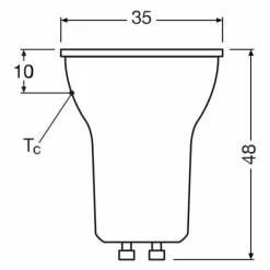 Luminaires Osram GU10 LED 3 Watt blanc chaud dimmable 230 Lumen