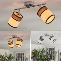 Lampes En Tissu-hofstein Lundegaard Plafonnier, Spot de plafond Chrome, 2 lumières