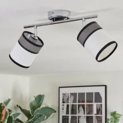 Lampes En Tissu-hofstein Lundegaard Plafonnier, Spot de plafond Chrome, 2 lumières