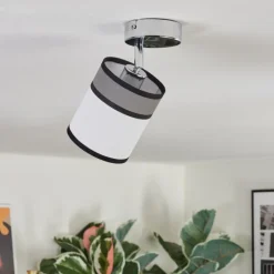 Lampes En Tissu-hofstein Lundegaard Plafonnier, Spot de plafond Chrome, 1 lumière