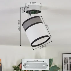 Lampes En Tissu-hofstein Lundegaard Plafonnier, Spot de plafond Chrome, 1 lumière