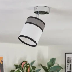 Lampes En Tissu-hofstein Lundegaard Plafonnier, Spot de plafond Chrome, 1 lumière