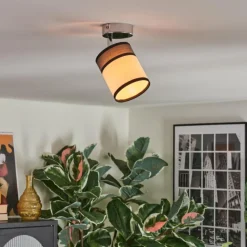 Lampes En Tissu-hofstein Lundegaard Plafonnier, Spot de plafond Chrome, 1 lumière