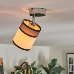 Lampes En Tissu-hofstein Lundegaard Plafonnier, Spot de plafond Chrome, 1 lumière