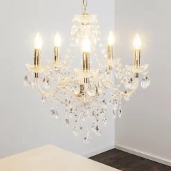 hofstein Lustre à 5 lampes Transparent, 5 lumières* Lustres