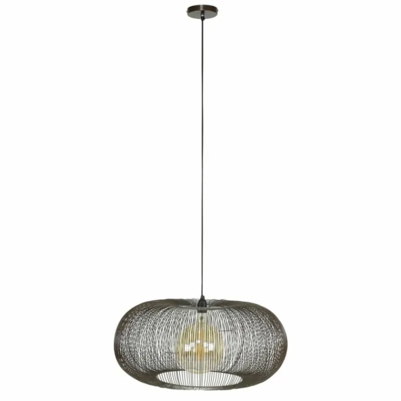 hofstein lustre Agueda Brun foncé, Nickel mat, Noir, 1 lumière* Suspensions